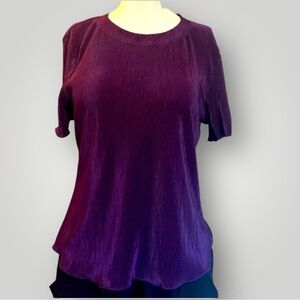 NWT LARK + GREY WOMEN RIBBED PURPLE TOP SIZE MEDIUM